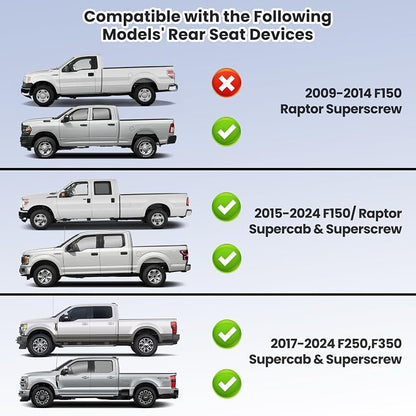Kaishengyuan Upgraded Rear Seat Quick Release with Elastic Rope Compatible with Ford F-150 (2009+) & F-250/350 (2017+)