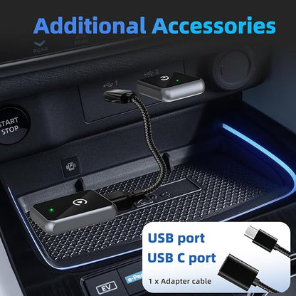 Wireless Carplay Adapter for iPhone - CarPlay Wireless Adapter, Wireless Control Plug & Play Carplay for Cars from 2016 & for Apple iPhone iOS 10+ (Black)