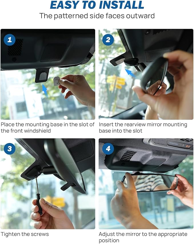 JOYTUTUS Rear View Mirror, Interior rearview mirror Kit, Anti-glare, Universal Fit Type OEM Product Compatible with Toyota, Ford, Jeep, Hyundai, Kia, Nissan, Subaru, Mazda, Chevrolet and More