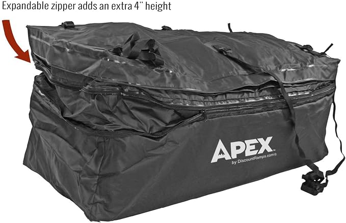 Apex CSBG-60 60' Waterproof Hitch Cargo Carrier Rack Bag with Expandable Height