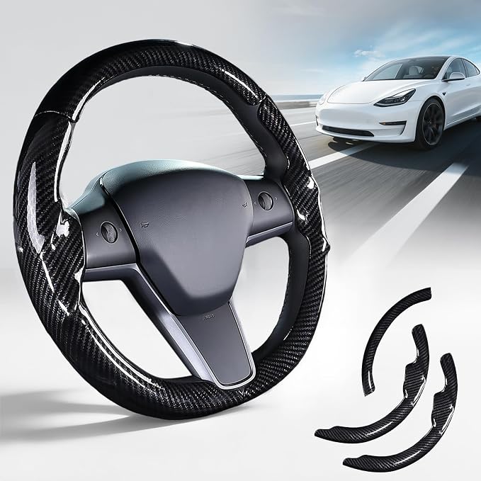 Steering Wheel Cover for Tesla Model 3(2017-2023) Model Y(2020-2024), Steering Wheel Accessories for Tesla Model 3/ Y