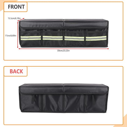 Aunginsy Car Trunk Organizer Compatible with Toyota FJ Cruiser 2007-2021+, Rear Left Side Trunk Storage Box Backseat Hanging Storage Bag Multi-Compartment Oxford Cloth With Lid Cover Accessories
