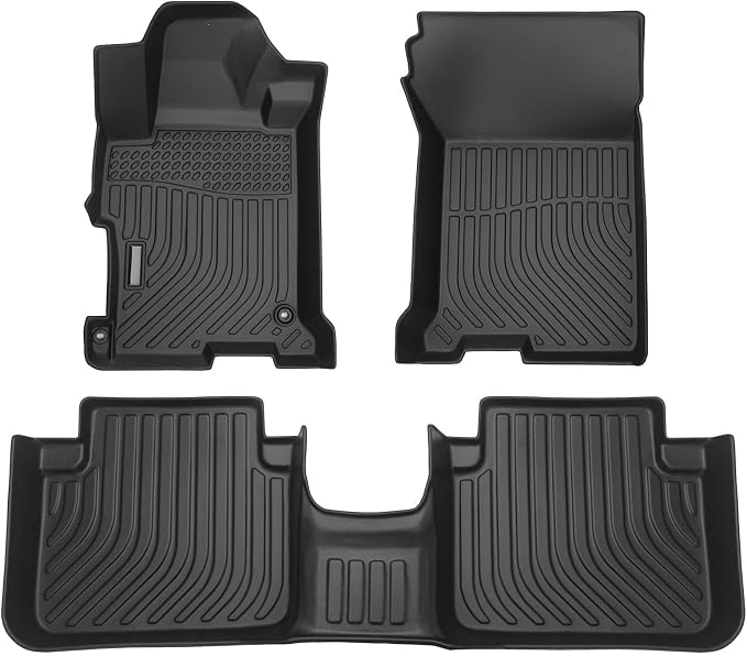 All Weather Rubber Car Floor Mats Compatible with 2013-2017 Honda Accord, Custom Fit Car Mat Full Set with Raised Edge, Odorless, Easy to Install in 5 min, Non-Slip Surface, No Need Trimming