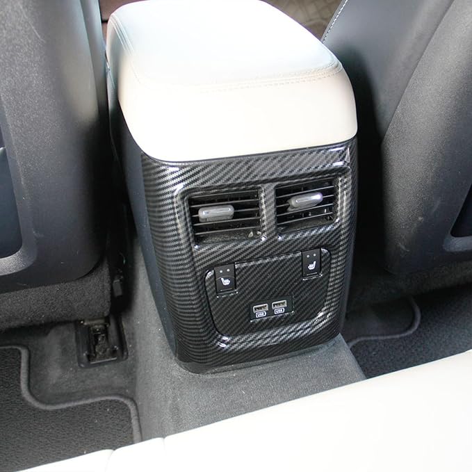 Crosselec Carbon Fiber Rear Armrest box A/C Outlet Vent Trim for Dodge Charger 2011+/Chrysler 300 2015-2021