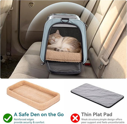 PETSFIT Large Cat Car Carrier with Patented Safety Buckles(19 x 12 x 12) – Roomy Escape-Proof for Safe Driving, Lockable Zippers & Safety Tether, Soft-Sided Travel Carrier for Road Trips & Vet Visits