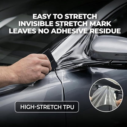 Rockrose Ultra Gloss TPU Gloss PPF Film for Car Paint Protection 6 in x 7FT Self-Healing, UV Protection, Scratch & Stain Resistant, Hydrophobic, Wet Installation, Strong Adhesive, 7.5 mil Thickness