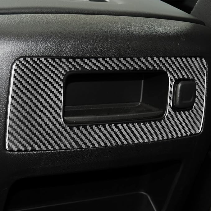 Real Premium Carbon Fiber Fit for Chevy Silverado/GMC Sierra 1500 2014-2018 for 2500/3500HD 2015-2019 Car Rear Center Console Storage Box Trim Decals Sticker Auto Interior Accessories Cover Black