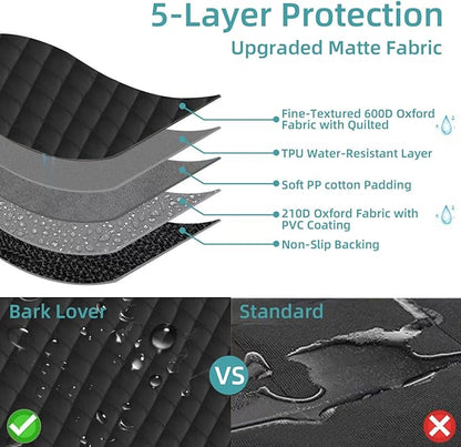 Bark Lover Dog Car Seat Cover for Back Seat,Armrest Compatible, Waterproof Backseat Protector, Nonslip Rear Seat Cover for Dogs & Kids, Universal Size Fits Cars Trucks SUVs(Black)