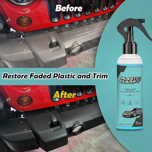 Car Trim & Plastic Restorer for Refreshing Faded Plastic, Leather, Vinyl & Rubber Trim with Polish, Black Plastic Restorer Automotive Shiny Stuff, Black Car Exterior & Interior Care-200ml