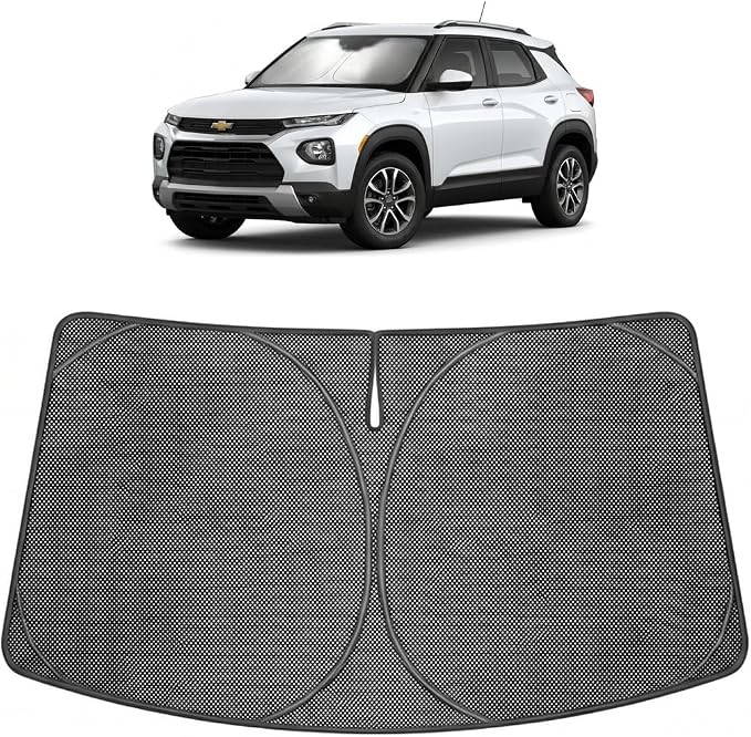 Proadsy Windshield Sun Shade Custom Fit Chevrolet Trailblazer 2021-2026 Ice Crystal Black Front Window Sunshade UV and Heat Blocker Foldable Visor Keeps Car Cooler for Summer Parking and Daily Use
