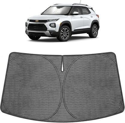 Proadsy Windshield Sun Shade Custom Fit Chevrolet Trailblazer 2021-2026 Ice Crystal Black Front Window Sunshade UV and Heat Blocker Foldable Visor Keeps Car Cooler for Summer Parking and Daily Use