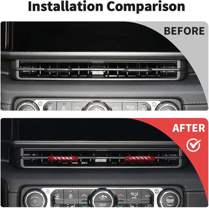 JWWY for Jeep JL Vent Air Outlet Adjustment Cover Trim Fit for 2024-2025 Jeep Wrangler JL JLU Gladiator JT 4xe Interior Accessories 2pcs Red Carbon Fiber