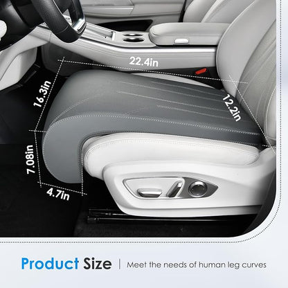 FLORICH Car Seat Extender Leg Extender Support Cushion for Driver Seats Office Chair, Leather Carseat Leg Support for Long Drivers Universal Car Seat Cushion Legs Rest Pads-Deep Grey