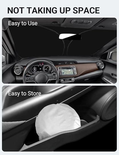 Proadsy Windshield Sun Shade for Nissan Kicks 2018-2025 Custom Fit S, SV, SR Crossover 4-Layer Foldable Front Sunshade Protector Sun Visor Blocks UV Rays Keep Car Cooler