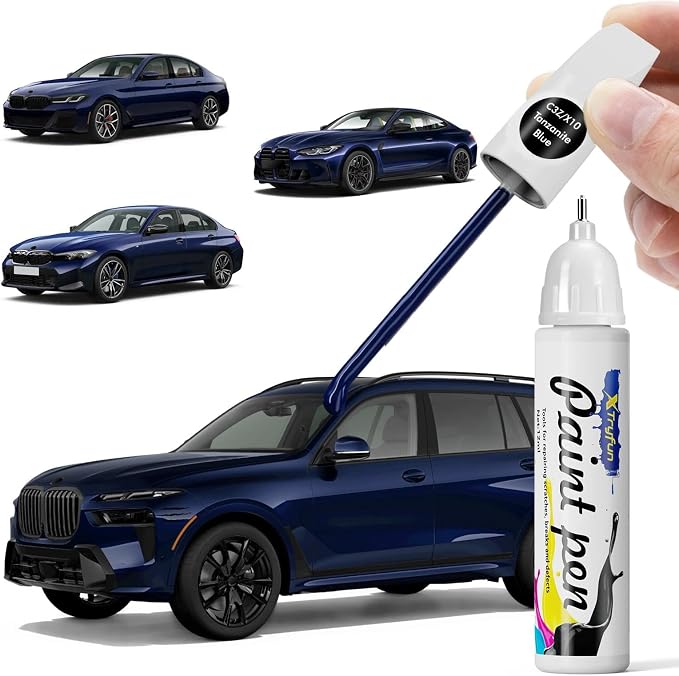 C3Z Tanzanite Blue Touch Up Paint Compatible with BMW, DIY Car Paint Scratch Repair, Quick & Easy Fix Automotive Scratch Repair for X3/X5/X6/X7/2/3/4/6/7/8 Series/M3/M4/M5/M6/M7/M8/i4/i5/i7/B8