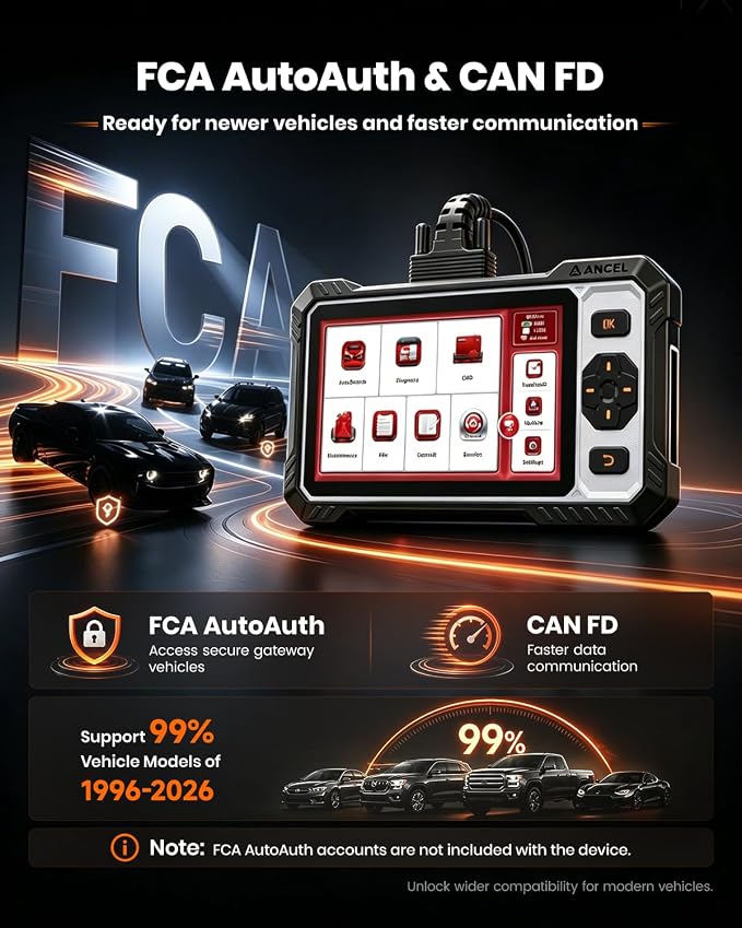 ANCEL FX6000 Bidirectional OBD2 Scanner with 7+ Resets | ABS, SRS, Transmission & Engine System Diagnostic Scan Tool, Oil/EPB/BMS/SAS/Throttle Reset, ABS Bleeding, Live Data, Auto VIN, Lifetime Update