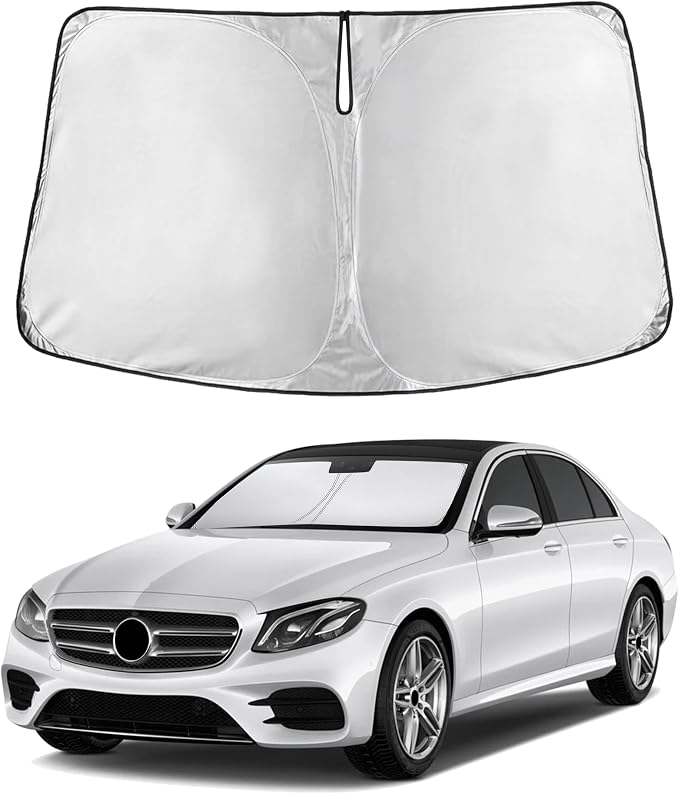 EcoNour Windshield Sunshade Compatible for Mercedes-Benz E-Class 2010-2014 2015 2016, Sun Visor for Front Windshield & Window Sun Shade Cover, UV Heat Blocker & Protector, Car Accessories