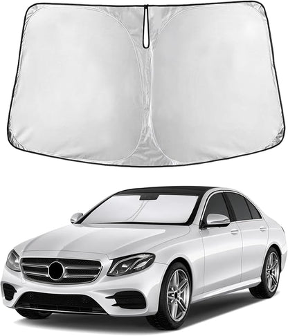 EcoNour Windshield Sunshade Compatible for Mercedes-Benz E-Class 2010-2014 2015 2016, Sun Visor for Front Windshield & Window Sun Shade Cover, UV Heat Blocker & Protector, Car Accessories