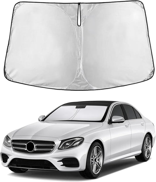 EcoNour Windshield Sunshade Compatible for Mercedes-Benz E-Class 2010-2014 2015 2016, Sun Visor for Front Windshield & Window Sun Shade Cover, UV Heat Blocker & Protector, Car Accessories