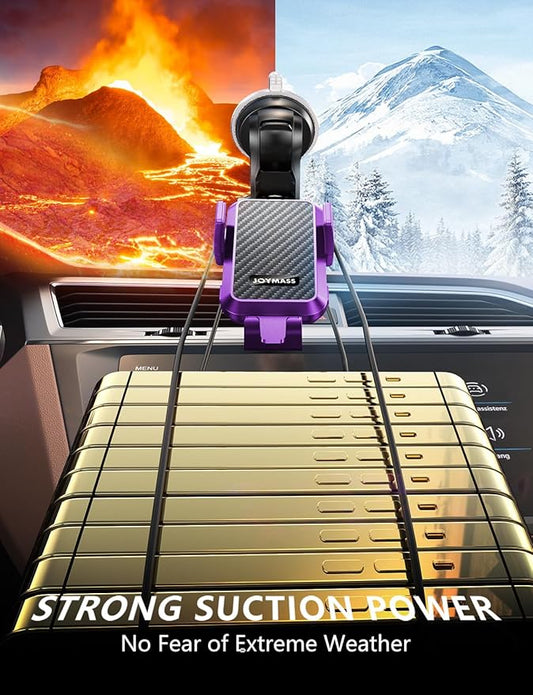 JOYMASS Wireless Car Charger, Phone Holders for Your Car, 15W Auto Clamping Phone Mount Car Accessories for iPhone 16 15 14 13 12 Mini Pro Max, Samsung Galaxy S24 Ultra S23 S22+ Note 20, etc - Purple