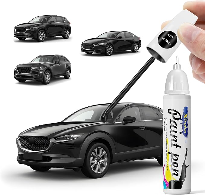 41W Jet Black Touch Up Paint Compatible with Mazda, DIY Car Paint Scratch Repair, Quick & Easy Fix Automotive Scratch Repair for CX-5/CX-50/CX-30/CX-9/CX-90/CX-70/Mazda3/MX-5
