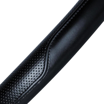 Haokay Heavy Duty Pure Cowhide Steering Wheel Cover, Genuine Leather Steering Cover with 15 Inches Universal Fit