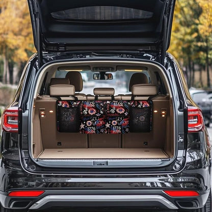 250 Years Trunk Storage Organizer Waterproof Collapsible Car Storage Bag with 4 Pockets Large Capacity Backseat Trunk Organizer Universal Fit for Cars SUV Sedans