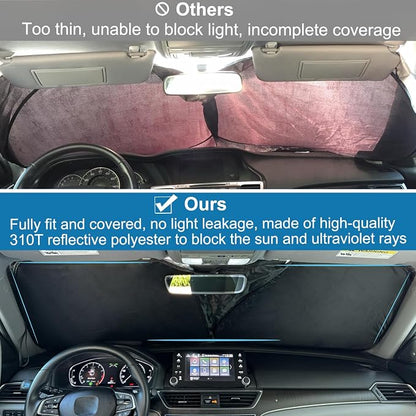 Premium Car Windshield Sun Shade for 2018-2022 Honda Accord Front Window Sun Visor Reflector 310T Thickened Blocks UV Rays Foldable Sunshade Car Interior Protection Accessories