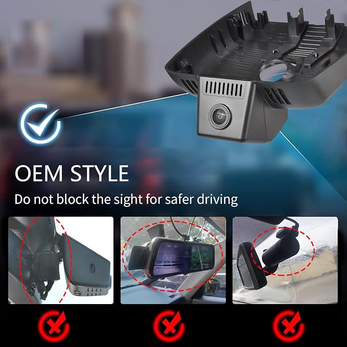 mangoal 4K Dash Cam fit for GMC Acadia 2024-2026(Model C), SE SEL Set AT4 Denali, GPS, Free App & WiFi, 64GB Card
