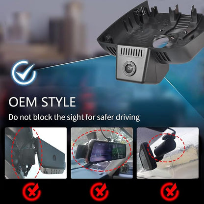 mangoal Front 4K & Rear 1080p Dash Cam fit for GMC Acadia 2024-2026(Model C), GPS, Free App & WiFi, 128GB Card