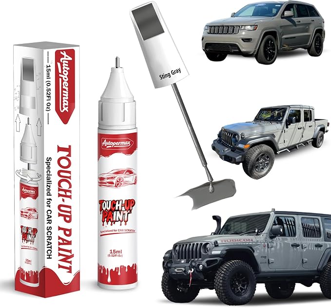 PDN Sting Gray Car Touch Up Paint for Jeep, Color Accurate Two-In-One Car Paint Scratch Repair Pen, Professional Scratch Remover for Vehicles Chips and Nicks Scuff