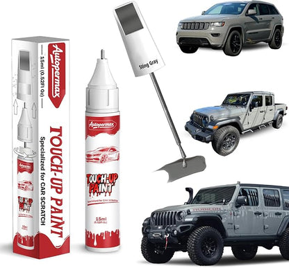 PDN Sting Gray Car Touch Up Paint for Jeep, Color Accurate Two-In-One Car Paint Scratch Repair Pen, Professional Scratch Remover for Vehicles Chips and Nicks Scuff