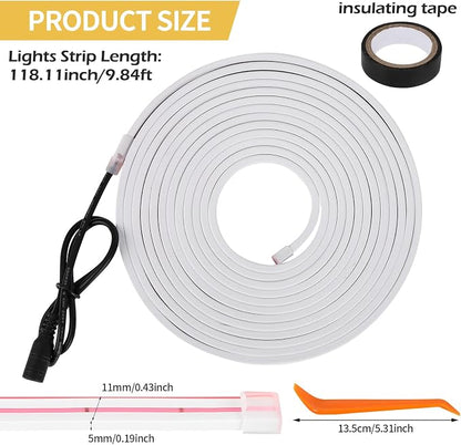HOLDCY Car LED Strip Lights - Trunk Cargo Ambient Lighting, Warm Yellow 3500K, 118.11 inches Flexible Cuttable LED Light Strip, Easy Install, Waterproof, Universal Fit for Car Trunks, SUVs, and Vans