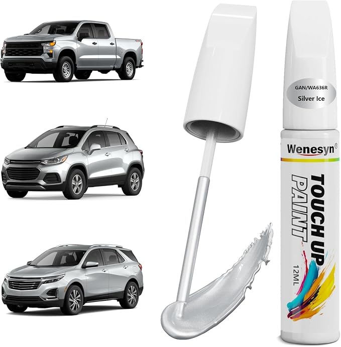 GAN/WA636R Silver Ice Touch Up Paint Compatible with Chevrolet, Car Paint Scratch Remover for Nicks & Chips Repair, Automotive Paints Exact Match Chevy Silverado/Equinox/Malibu/Tahoe/Camaro