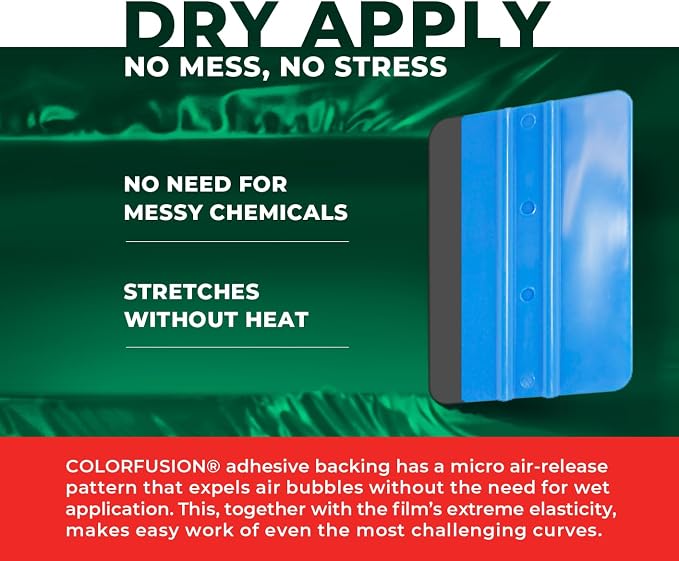 ColorFusion PPF by VViViD, Satin Chrome Stealth Green Dry Apply PPF Vinyl Car Wrap Roll 60ft x 5ft