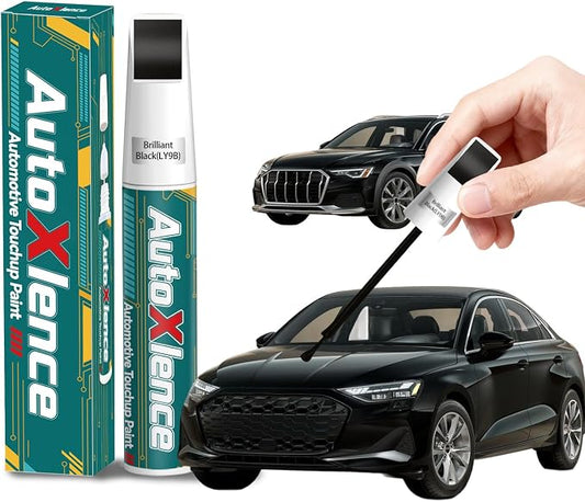 Brilliant Black(LY9B) Touch Up Paint Compatible with Audi Car Paint Pen Scratch Repair Automotive Scratch Remover Fix Exact Color Match