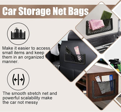 ABS Plastic Frame Automotive Cargo Nets Car Net Pocket Phone Car Mesh Net Holder RV Storage Boat Cargo Pocket Organizer Framed Mesh Net Pocket with Screws for Auto RV Net(4, 12 x 8 Inch)