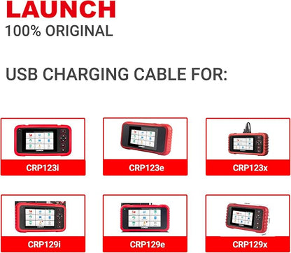 Original USB Charging Cable for Launch X-431 CRP123i, CRP129e, CRP129x, CRP909E, CRP909X, CRP123e, CRP123x, CRP129i OBD2 Replacement for Launch Scanner 5V DC