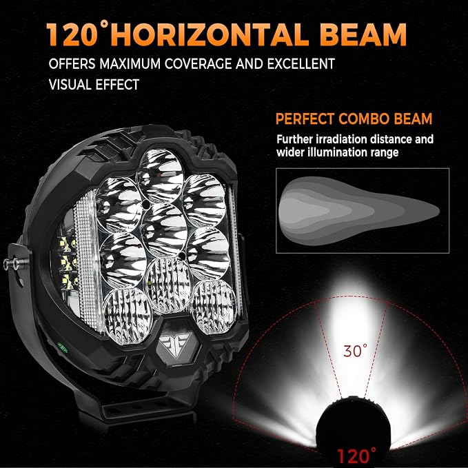 8 Inch 100W LED Driving Light Compatible with Wrangler Offroad Vehicle ATV UTV Golf cart Lighting Trucks Pickup f150 Work Light, Pack of 1