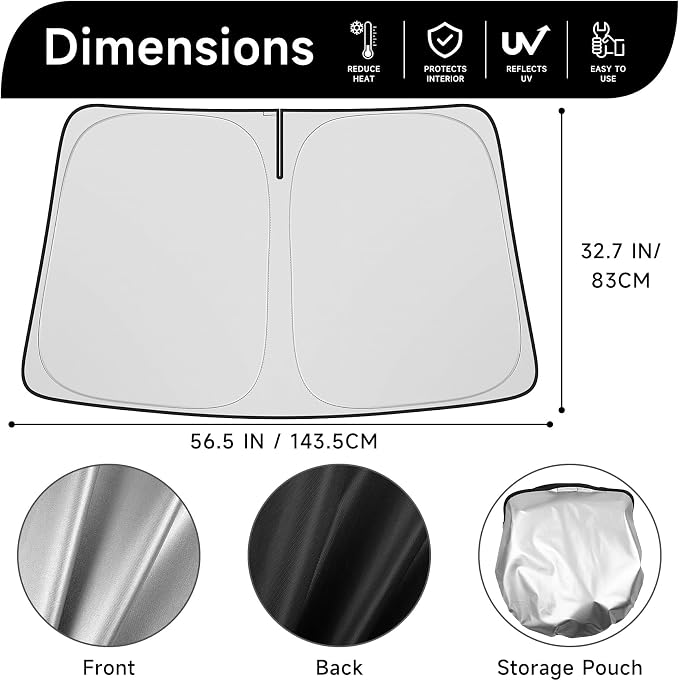 Windshield Sun Shade Compatible for Subaru Crosstrek 2026 2025 2024 2023 2022 2021 2020 2019 2018 Accessories Sunshade Shield Protector