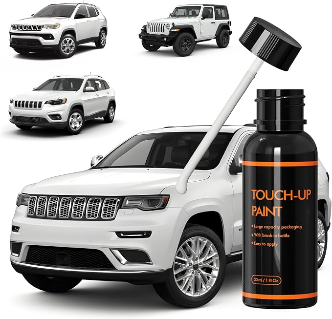 PW7/GW7 Bright White Touch Up Paint Compatible With Jeep, DIY Car Paint Scratch Repair Kit, Automotive Paints, Quick Easy Fix Scratch Repair for Grand Cherokee/Grand Wagoneer/Wrangler/Compass