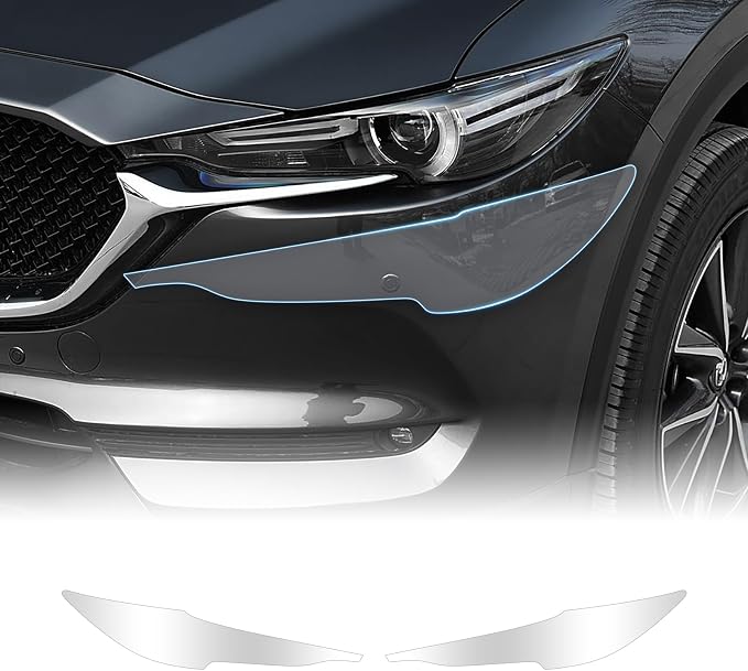 for 2017-2021 Mazda CX-5 8.5mil TPU PPF Clear Car Pre-Cut Paint Protective Film HD Scratch Exterior Accessories (Clear Headlight Film 2Pcs)