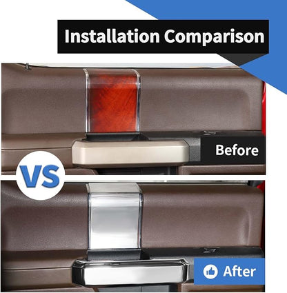 Voodonala for F150 2015-2020 Interior Door Handle Cover with Door Panel Cover Compatible with Ford F-150 2015-2020, F150 Interior Accessories 8Pcs(ABS,Chrome)
