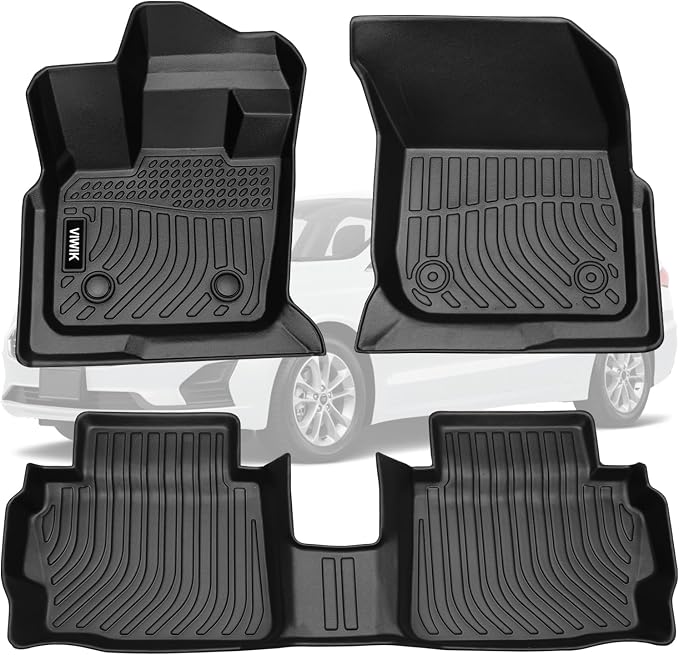 VIWIK Floor Mats Compatible for Ford Fusion/Lincoln MKZ 2020-2017, Car Mats All Weather Protection Custom Full Set Floor Liners Include 1st and 2nd Row Front & Rear, Automotive Floor Mats TPE Black