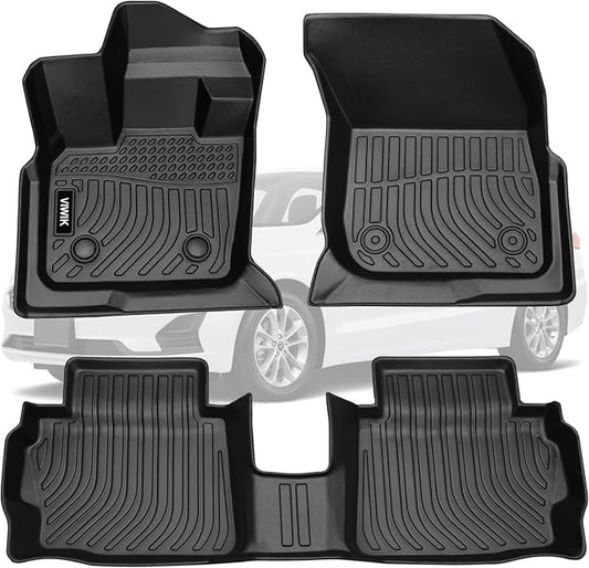 VIWIK Floor Mats Compatible for Ford Fusion/Lincoln MKZ 2020-2017, Car Mats All Weather Protection Custom Full Set Floor Liners Include 1st and 2nd Row Front & Rear, Automotive Floor Mats TPE Black