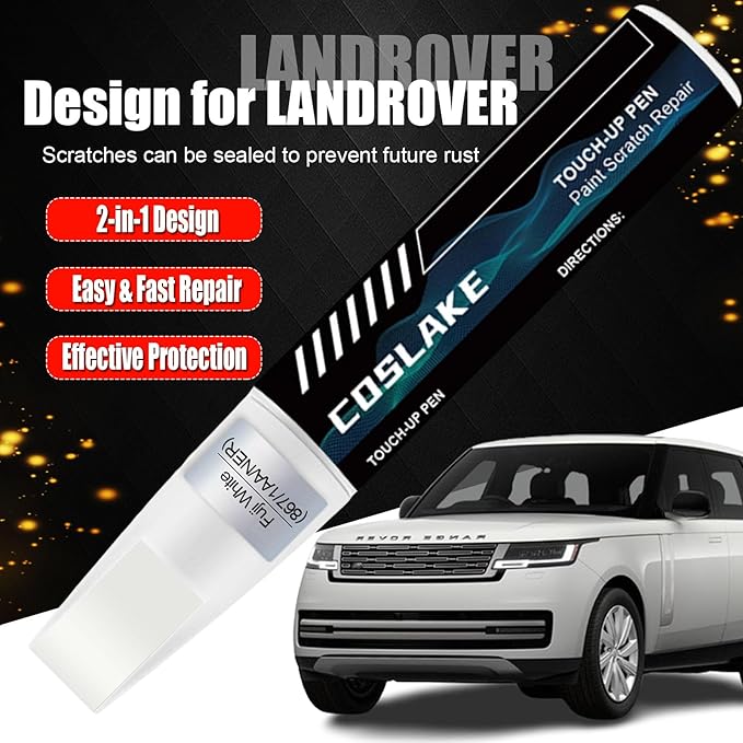 Car Touch Up Paint(Ostuni Pearl White(2454/1EJ/NCZ)) for Landrover, Car Paint Scratch Repair Kit, Quick & Easy Solution, 2 in 1 Scratch Remover Pen with Disposable Micro Applicators