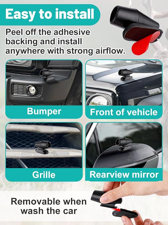 8PCS Wind & Ultrasonic Deer Safe Whistles for Vehicles - Deer Horn with Self-Adhesive Tape, Automotive Safety Kits for Car Avoid Collisions