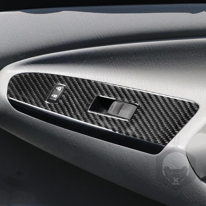 NVCNX Real Premium Carbon Fiber for Toyota 2nd Gen Tacoma Accessories 2012-2015 2013 2014 Car Door Window Switch Panel Cover Interior Trim Thick Overlay Sticker Decal 4PCs - for 4-Door