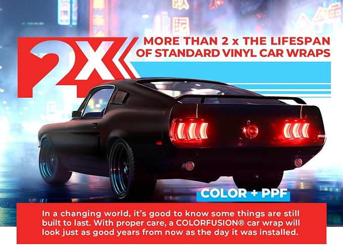 ColorFusion PPF by VViViD, Matte Stealth Demon Black Dry Apply PPF Vinyl Car Wrap Roll 60ft x 5ft
