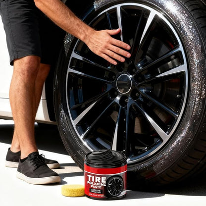 Tire Shine Paste | Vehicle Polishing Product | Auto Wheel Polishing Paste,for Trucks Sedans RVs SUVs Collectors Dealers Shops Riders Shows Fleet Managers Weekend Cleaning